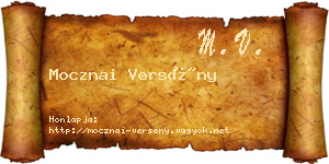 Mocznai Versény névjegykártya
